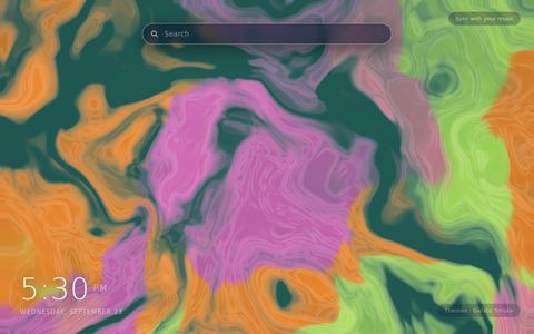 Gelato Smoke New Tab theme: pink, orchid, orange and lime smoke folding together over a dark teal background