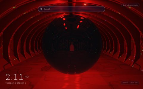 Liquid Orb as a New Tab theme in the Ambient New Tab Chrome extension